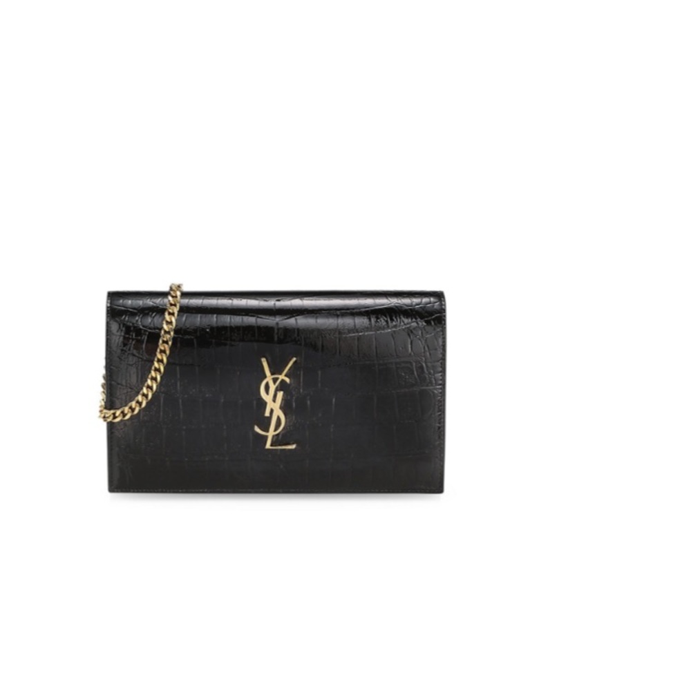 YSL GORGEOUS CROC EMBOSSED Wallet-On-Chain!!!